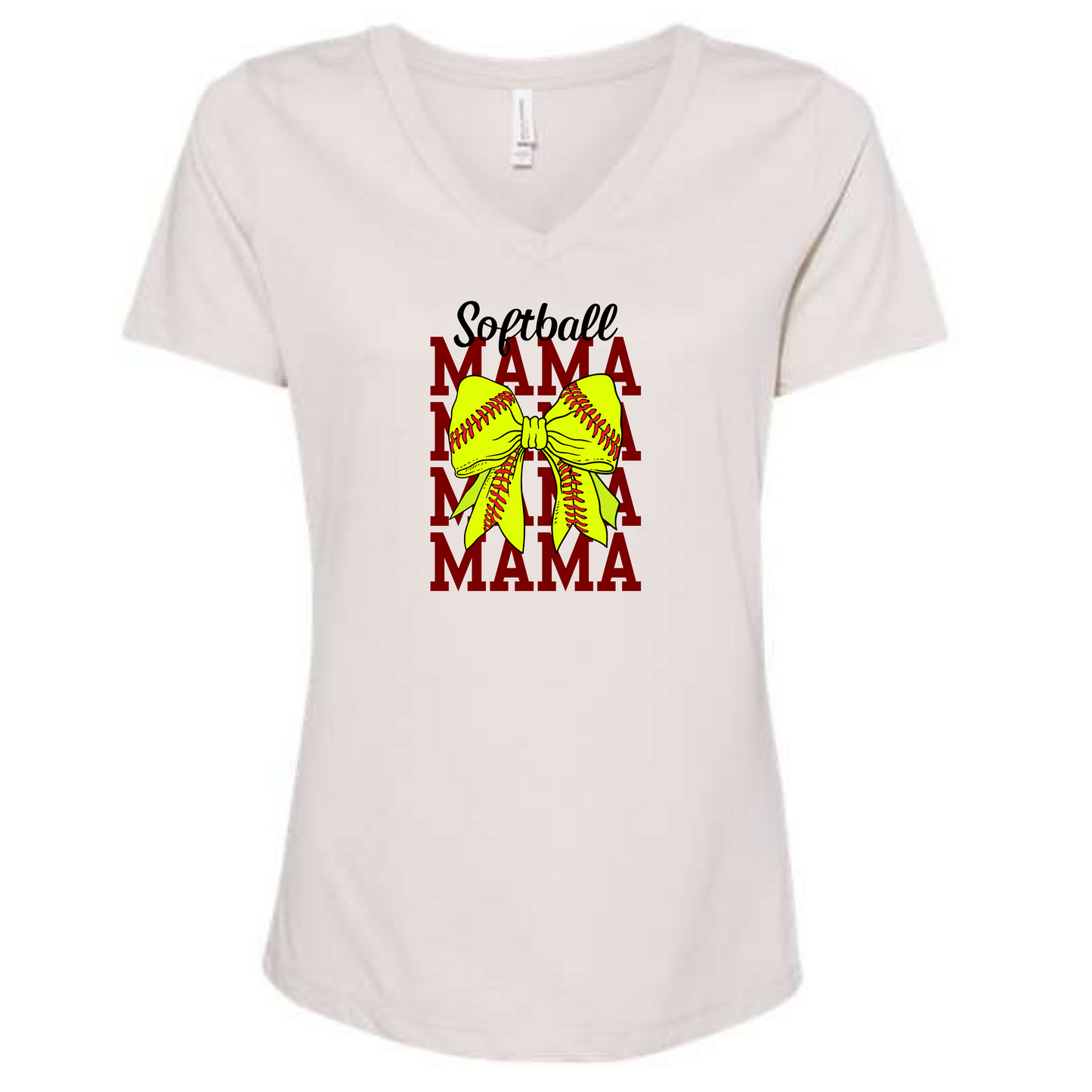 Softball MAMA Bella+Canvas V-neck Shirt