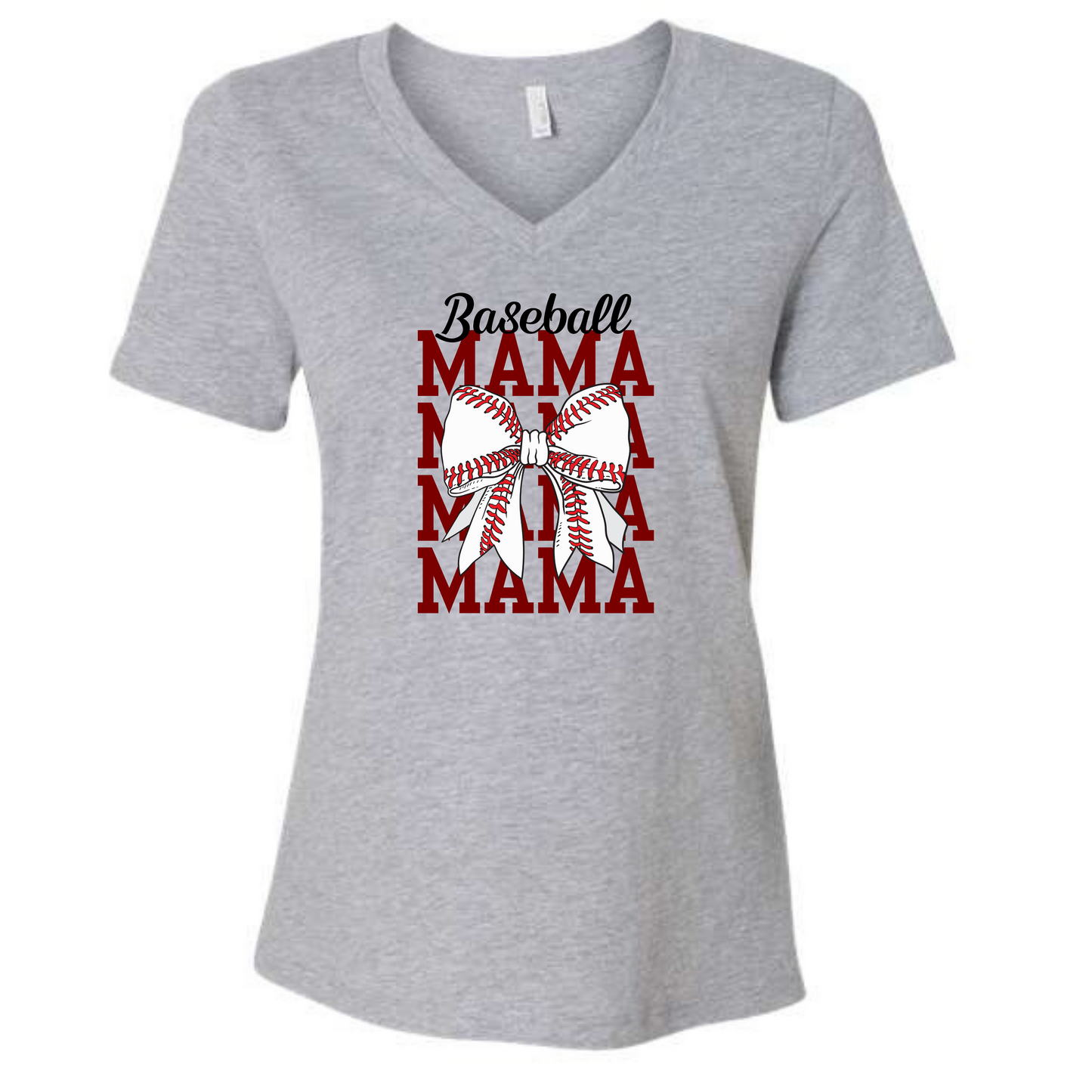Baseball MAMA Bella+Canvas V-neck Shirt