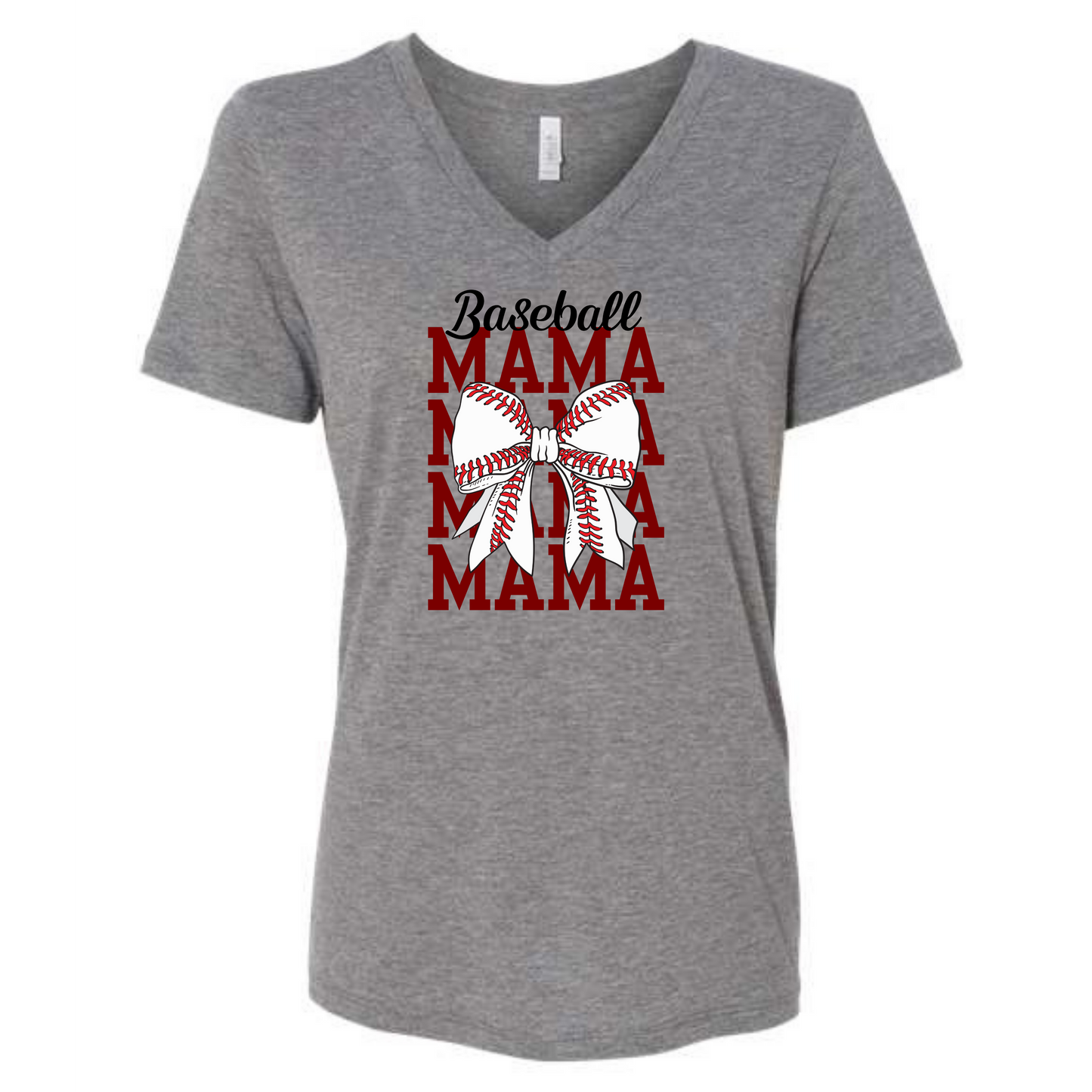 Baseball MAMA Bella+Canvas V-neck Shirt