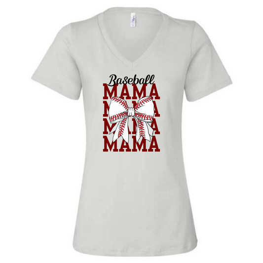 Baseball MAMA Bella+Canvas V-neck Shirt
