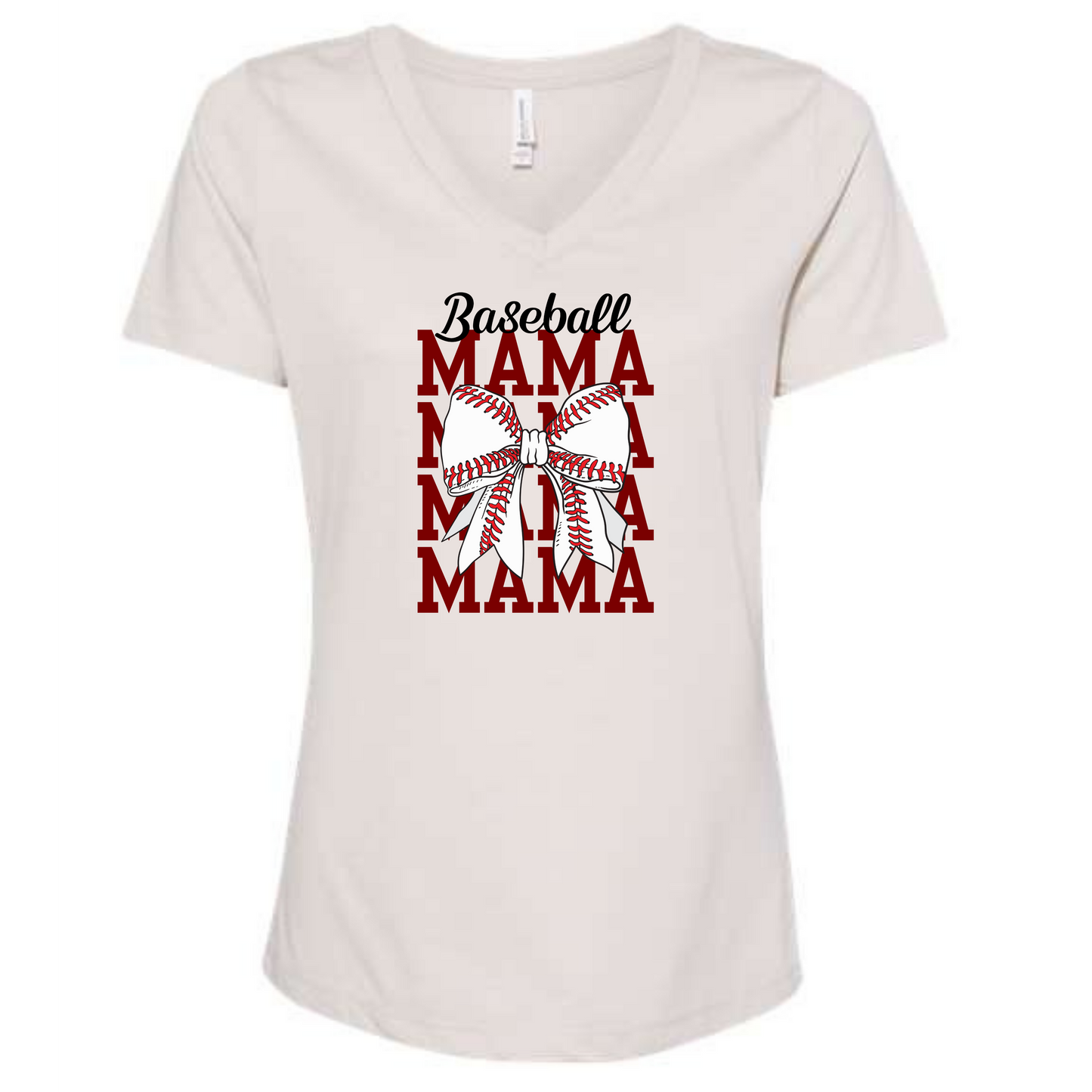 Baseball MAMA Bella+Canvas V-neck Shirt