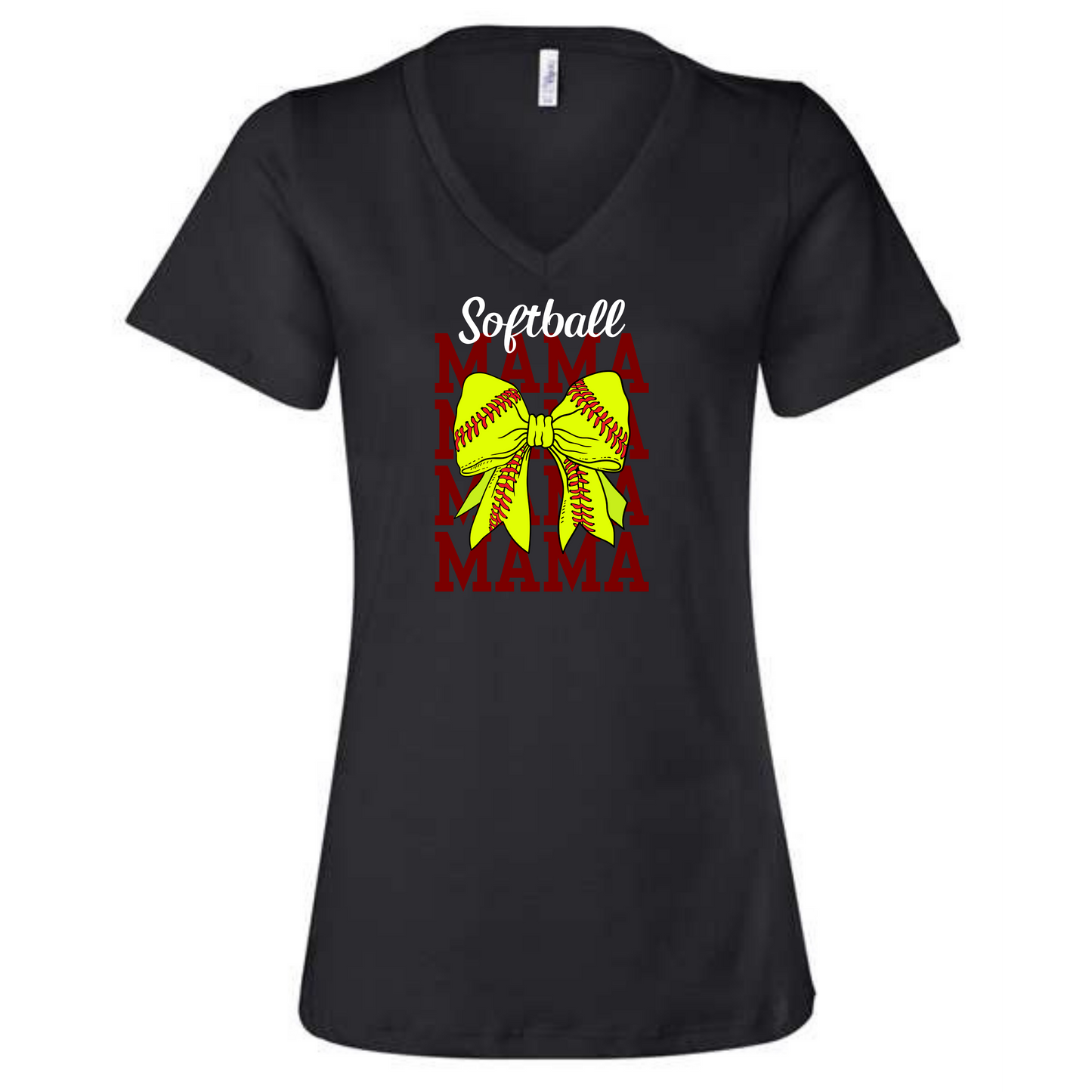 Softball MAMA Bella+Canvas V-neck Shirt