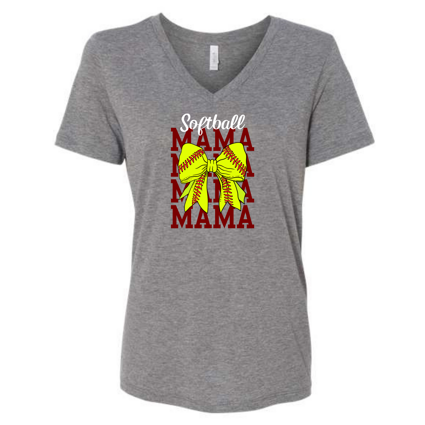 Softball MAMA Bella+Canvas V-neck Shirt