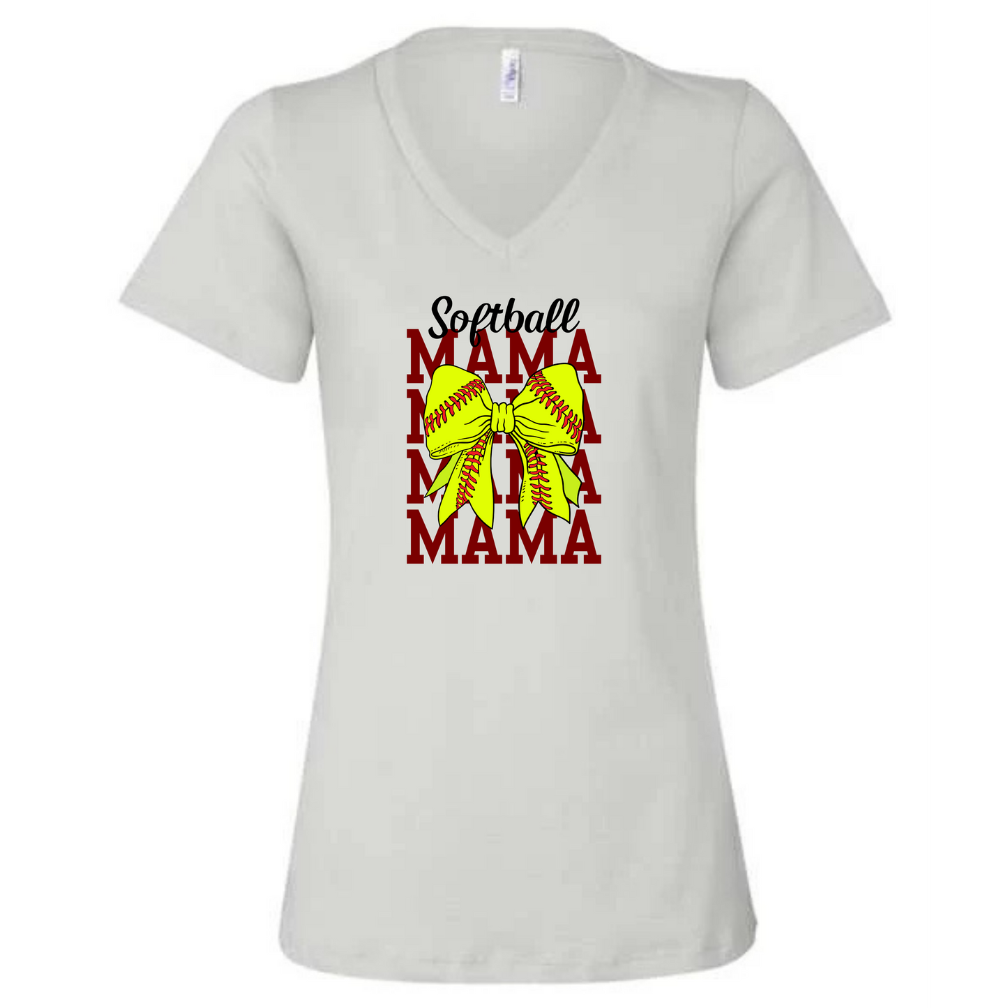 Softball MAMA Bella+Canvas V-neck Shirt